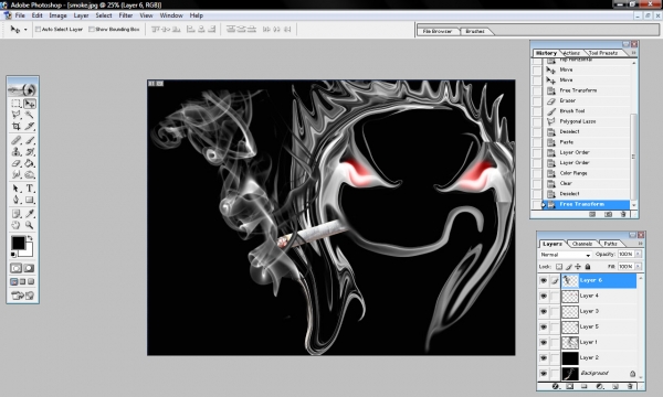 Creation of evil smoke ...smoking: Step 10